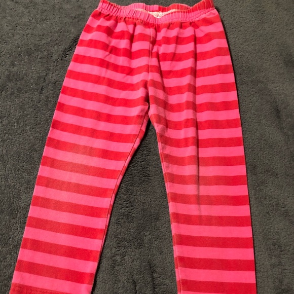 Other - • Pink & Red Striped Leggings •